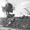 German soldiers being shelled